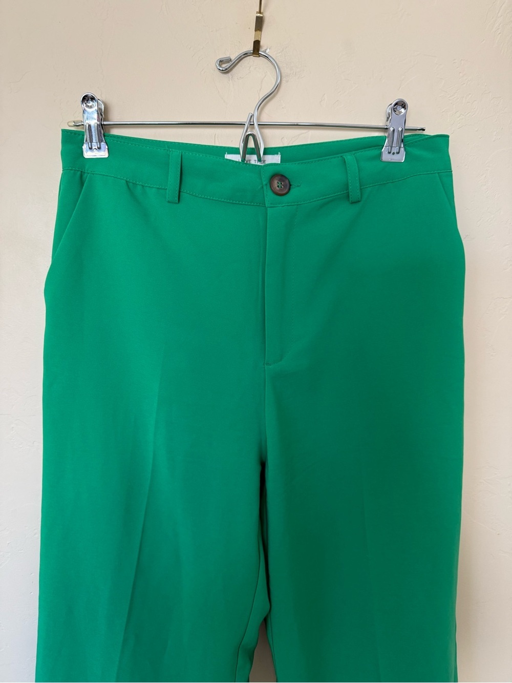 Wide Leg Trouser Pants Green High Rise Office Siren Love Tree Medium - Picture 6 of 9